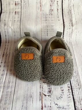 Cozy Baby Slip-On Sherpa Shoes - Gray